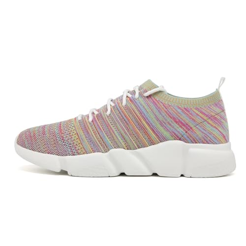 Image of GSLMOLN Mens Womens Fashion Sneakers Unisex Slip on Ultra-Sock Knit Soft Sole Breathable Lightweight Casual Walking Shoes