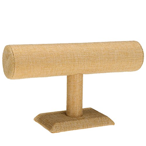 D DOLITY Espositore per Gioielli Braccialetto Orologio Bracciale Watch Mostrare T Bar per Gioielleria Collana - Lino Beige