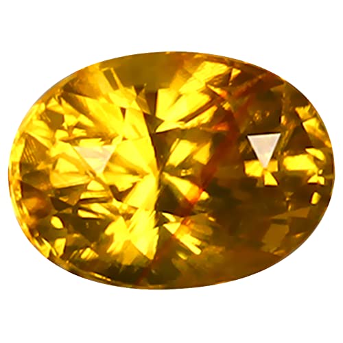 Zircon jaune doré en vrac de 1,98 ct pierre précieuse naturelle coupe ovale 8x6mm