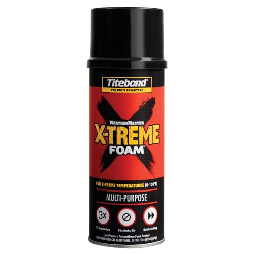 Image of Titebond X-TREME Multi-Purpose Foam 12 Oz. - Triple Expansion, Low-Pressure Polyurethane Sealant for Sealing Cracks & Voids, High-Yield, Moisture-Cured - 8521