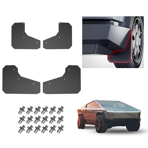Image of 4PCS Mud Flaps for 2024 2025 Tesla Cybertruck,All Weather Fender Front & Rear Mud Grards for Cybertruck Accessories
