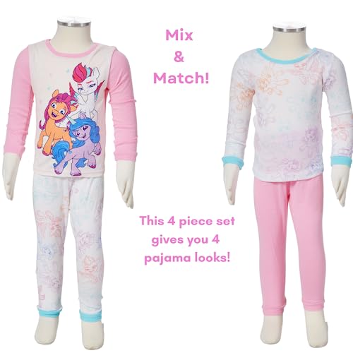 My Little Pony Pajamas Set, 4 Piece Mix and Match Sleepwear, Size 2T4