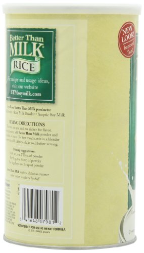 Better Than Milk Vegan Beverage Mix, Rice Milk Powder, Vanilla Flavor, 21.4-Ounce Canisters, 2-Pack