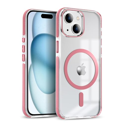 Image of MINTZZ ️ for iPhone 14 Case, Compatible with MagSafe, Military-Grade Protection, Yellowing Resistant, Scratch-Resistant TPU Back, Magnetic Phone Case (Pink, iPhone 14)