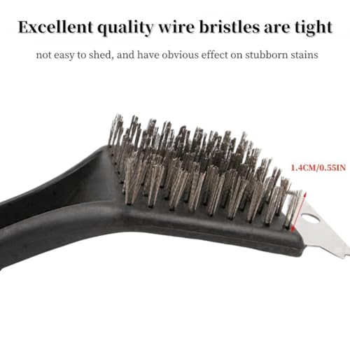 Image of 2pcs 2 in 1 Birdcage Brush, Stainless Steel Scraper with Wire Brush Head,Bird Cage Cleaning Accessories