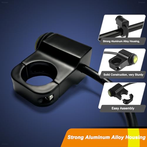 Image of ATV Light Switch 12V Waterproof Aluminum Alloy Motorcycle Handlebar Switches for Motorcycle ATV UTV- Fits 7 /8 inch Handlebars (22mm) Yellow 1 Piece