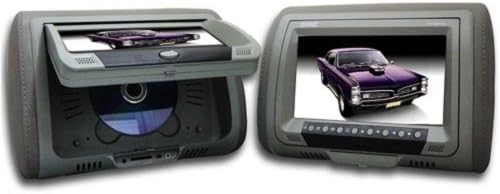 Absolute DPH-980PKGG 9.5-Inch Headrest Pillow Monitor with DVD Player USB/SD/MMC Ready, Pair (Grey)