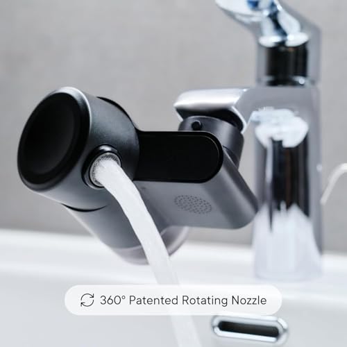 Image of Qure Skincare Bathroom Sink Filter Water Faucet for Skin, Reduces 99% Chlorine and Heavy Metals, Skin Hydration in 4 Weeks, Reduces Build-Up, Balances pH, Softer Skin & Hair - Black