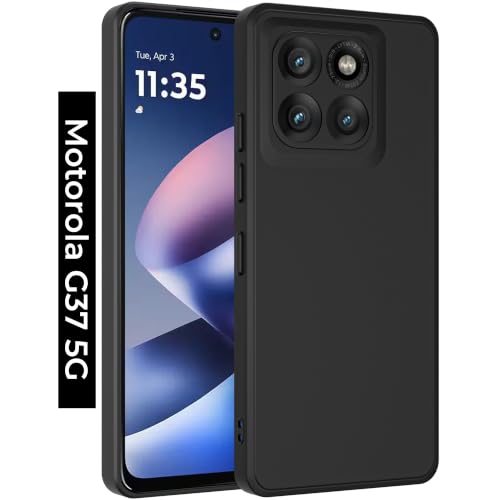 Image of A rtistque Back Cover Case for Motorola G37 5G with Camera Protection | Shockproof TPU|Stylish Protective Design|Slim Fit|Ultra Matte| Back Cover - Black