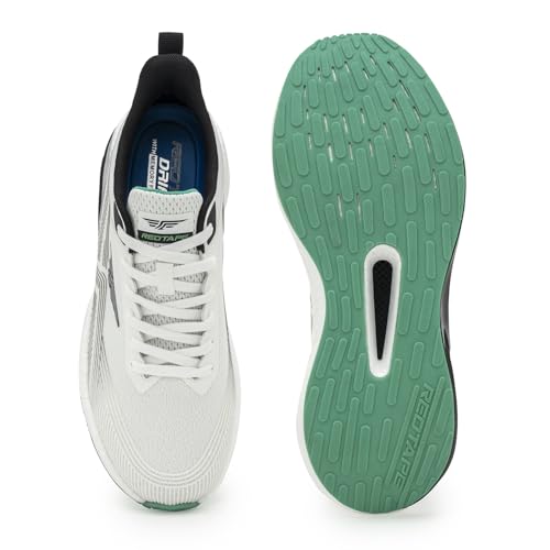 Image of Red Tape Men's Sneakers Black Blue Mesh Round Lace-Up Enhanced Cushioning