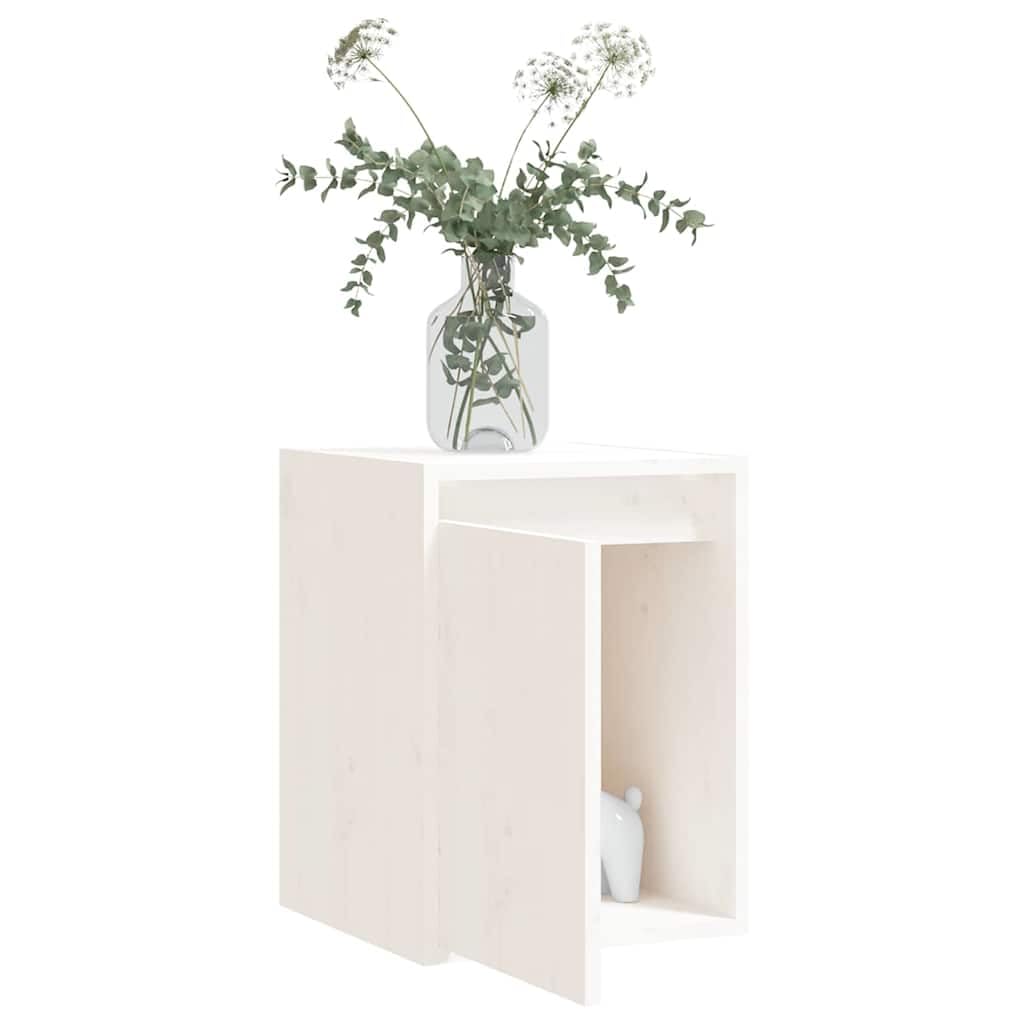 Szafki ścienne 2 szt. białe lite drewno sosnowe 30 x 30 x 40 cm szafka wisząca, regał ścienny, regał wiszący do salonu, sypialni, biura, kuchni, zajmuje mało miejsca i jest dekoracyjna