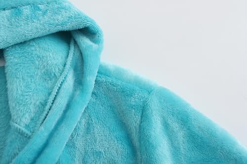 Image of Girls Fleece Robe Boys Hooded Bathrobe Soft Flannel Robe For Kids