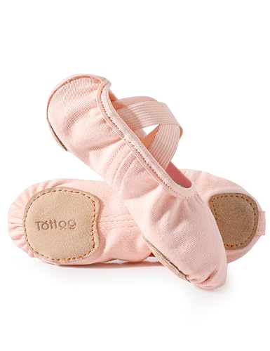 Ballet Dance Canvas Shoes for Little Girls, Toddler Kids Split Sole Ballerina Soft Slippers