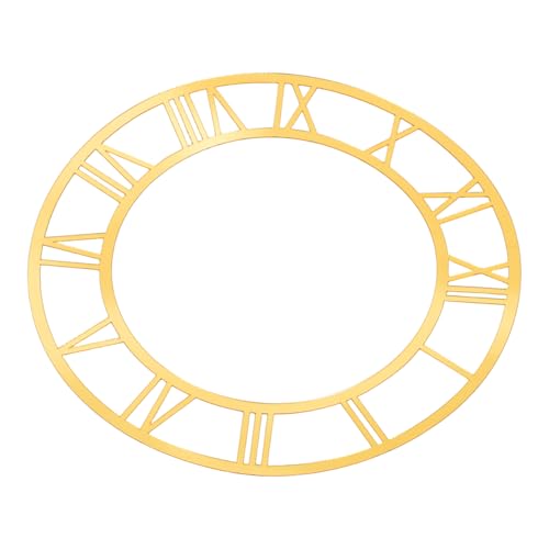 SUPVOX Frameless Mirrored Wall Clock: Round Acrylic Roman Numerals Clock Dial Sticker for Living Room Bedroom Office Wall Decoration