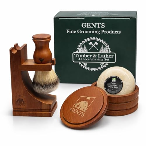 G.B.S GENTS Mens Classic Wooden Shaving Set