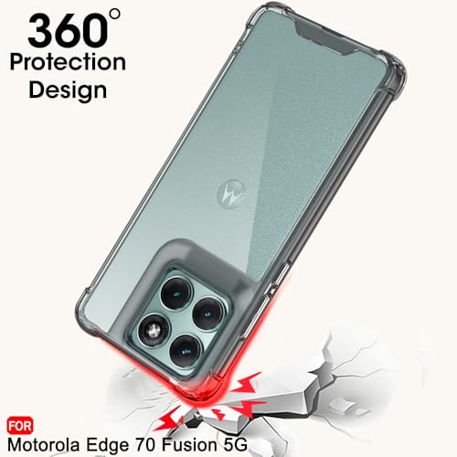 Image of TheGiftKart Back Cover Case for Motorola Moto Edge 70 Fusion 5G | Shockproof & Hybrid Design | Camera & Screen Protection | Clear Transparent Moto Edge 70 Fusion Back Cover (PC & TPU, Smoked Bumper)