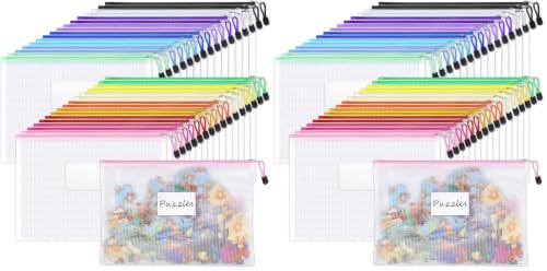 Image of Sooez 64 Pack Mesh Zipper Pouch Bags, A4 Letter Size, Classroom Zipper Bags