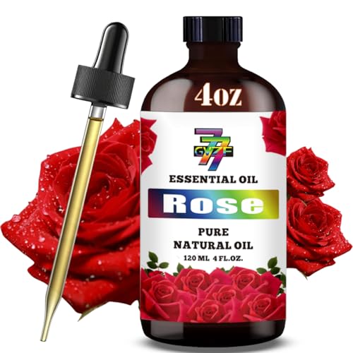 Rose Essential Oil - GV77ZF Rose Oils for Diffusers, Humidifiers, DIY Candles, Soap, Cleaning, Home, Office, Yoga, Massage, Gifts - 4 fl oz (120 ml)