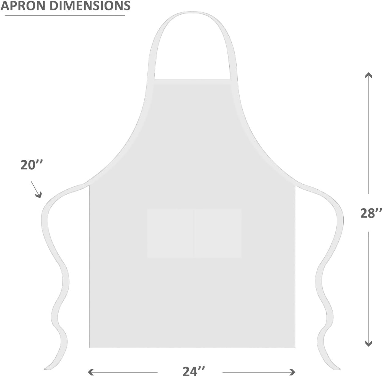 White Bib Apron for Women Adult Girls Ladies with Pockets - Kitchen Aprons Bulk for Cooking Painting BBQ Grilling Baking - Image 2