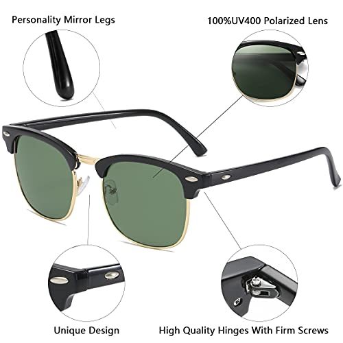 Image of Retro Semi Rimless Sunglasses Half Frame UV400 Glasses for Men And Women