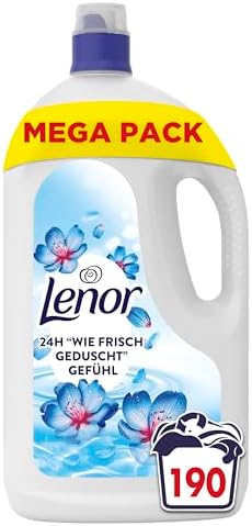 Lenor Weichspüler Aprilfrisch, 190 Wäschen | Sorgt für lang anhaltende Frische, weiche Wäsche und ein angenehmes Duftgefühl.