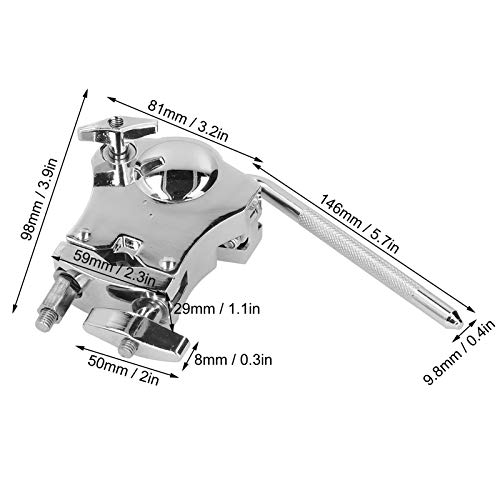 Tom Mount Multifunktionelles Tom Clamp Musikinstrument Zubehör 360 Grad drehbarer Griff Zinklegierung Tom Drum Rack Mount Schlagzeug-Halter für alle Arten von Halterungen