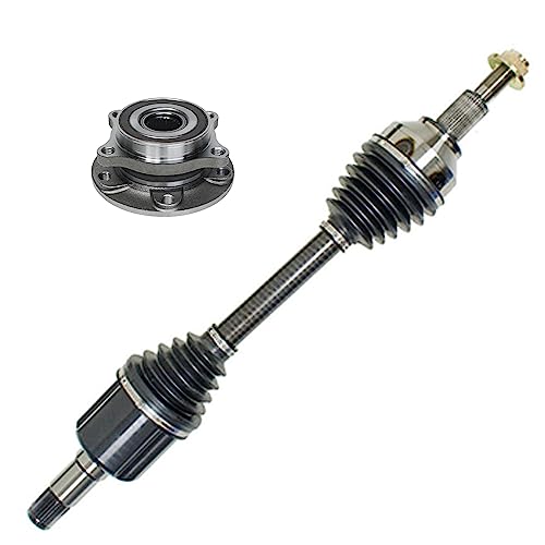 Image of Detroit Axle - 2WD Front Left Driver Side CV Axle Shaft + Wheel