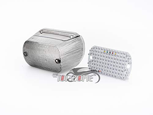 Topzone Compatible For Suzuki Motorcycle Vl800 Intruder Volusia 2001;2002;2003;2004; Led Brake Tail Light Rear Lamp Integrated Turn Signal Idicator (4. Led Taillight+6 Flash+ Turn Signal, Smoke) #TOP2