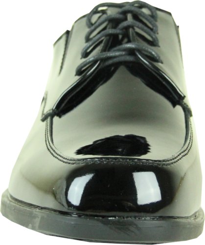 Vangelo Men Tuxedo Shoe Tux-7 Fashion Moc Toe With Wrinkle Free Material Black Patent 10W #TOP1