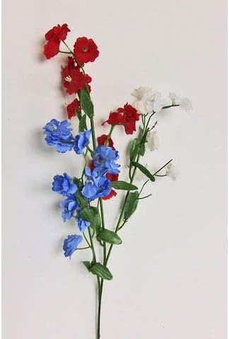 Darice Double Gypsophila/Baby's Breath Spray Asst Red, White, Blue (12-Pack) DS-104-76
