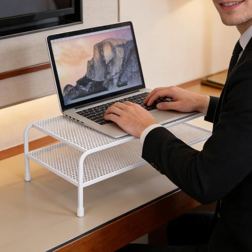 Soporte elevador de escritorio para laptop que libera espacio 7