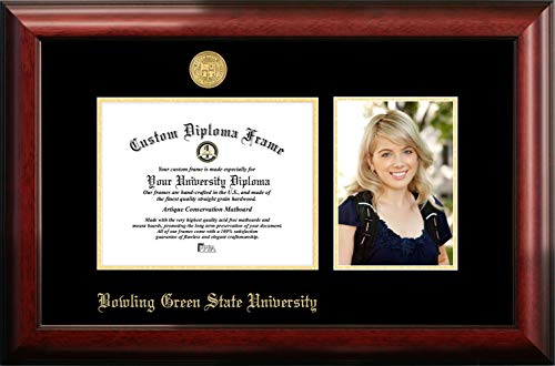 NCAA Bowling Green Falcons Unisex Bowling Green State 9 x 7 Inches Gold Embossed Diploma Frame with 5 x 7 Inches Portrait Gold Embossed Diploma Frame with 5 x 7 Inches Portrait Brown One Size