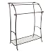 mDesign Large Freestanding Towel Rack Holder with Storage Shelf - 3 Tier Metal Organizer for Bath & Hand Towels, Washcloths, Bathroom Accessories - Bronze/Warm Brown