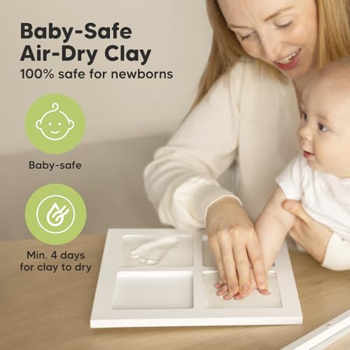 Miniatura 6 de Keababies Kit De Mano Y Huella Para Bebé - Regalos Para Bebés, Niños, Niñas, Regalos Para Fiesta De Bienvenida Al Bebé, Kit De Recuerdo De Huellas De Huellas De Bebé Recién Nacido Alpine White