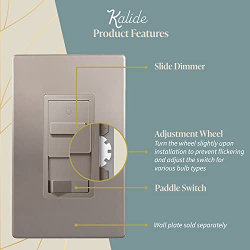 Topgreener Digital Dimmer Light Switch For 200W Dimmable Led/Cfl Lights, Single Pole/3-Way Led Slide Dimmer Light Switch, Neutral Wire Not Required, Ul Listed, Tgsds3-Nk, Nickel, 1 Pack #TOP3