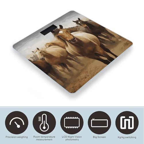 Báscula digital para baño Many Horses con plataforma amplia miniatura 3