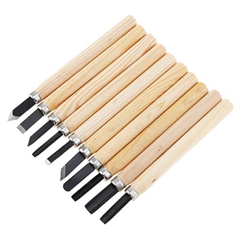 OriGlam 10pcs Professional Wood Carving Chisel Set, Carbon Steel Wood Carving Tools, Woodworking Chisels Wood Chisel Kits, Power Grip Carving Tools Great for Carving Woodworking Beginners & Kids