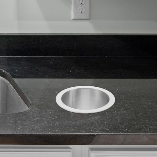Image of STOBAZA 4.92 Inch Stainless Steel Drop-in Trash Chute Grommet Round Built-in Countertop Garbage Trough Kitchen Waste Disposal Insert Space-Saving
