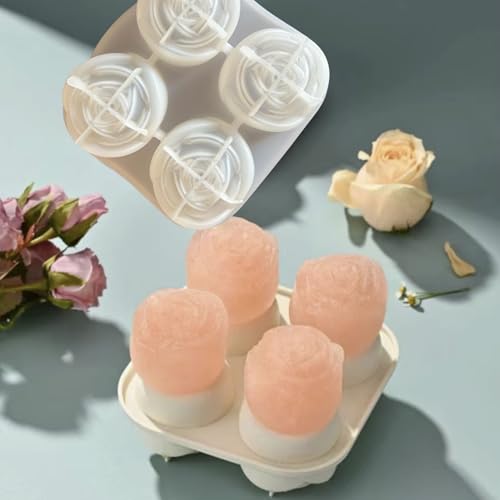 Moldes para hielos de silicona con forma de rosa, 2 piezas miniatura 5