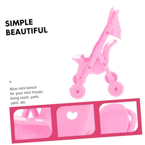 FUNNETOYU 4 Stück Teiliges Mini Babywagen aus Abs Kunststoff Farbenfrohes Rollenspiel Zubehör für Pädagogisches Puppenwagen Modell für Eltern Junge Mädchen Interaktion – Bild 5