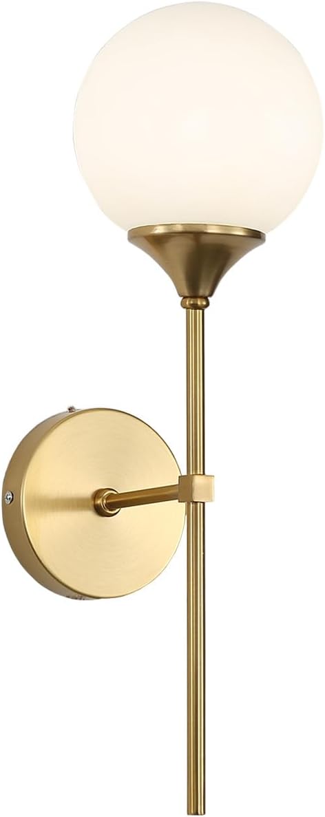 Golden Wall lamp Glass Ball, Modern Wall Sconces LED for Living Room Bedroom Bedside Restaurant Bathroom Corridor Aisle Lighting