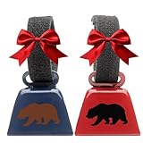 Bevin Bells Bear & Wildlife Warning Bells w/Straps (2-Pack) / Made from Metallic Copper/Wedding Bells/Sports Cheering/Hiking & Biking/Noise Makers w/Flat Loop Handle/Made in CT, USA