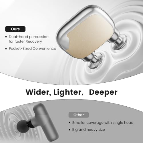 Mini Massage Gun Powerful Percussion Deep Tissue Muscle Massager Silver - image 7