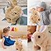 KEHOO Hopping Bunny Toy, Easter Educational Interactive Bunny Toy, Plush Bunny Hopping Rabbit with Sounds and Movements, Twitching Mouth and Nose, and Wiggling Ears (brrow)