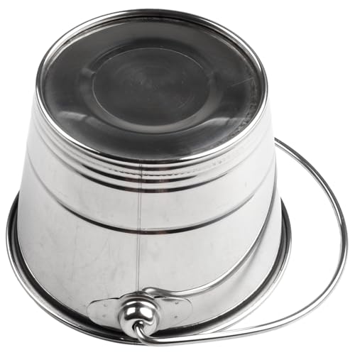 MoSundi Secchiello per il ghiaccio in acciaio inox per vino e champagne con comodo manico, refrigeratore portatile a prova di perdite per feste in spiaggia, bar o grill, 1,5 l, 1,0 l