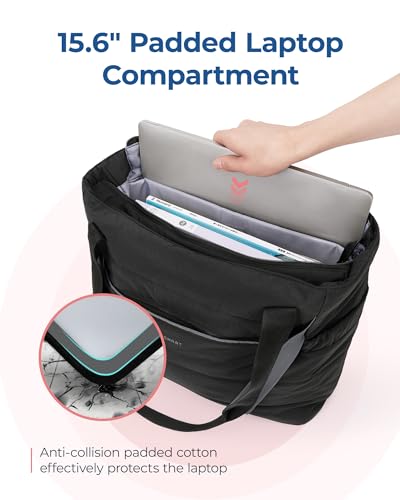 BAGSMART Bolsa feminina com zíper, bolsa de ginástica acolchoada com alças de tapete de ioga para vi