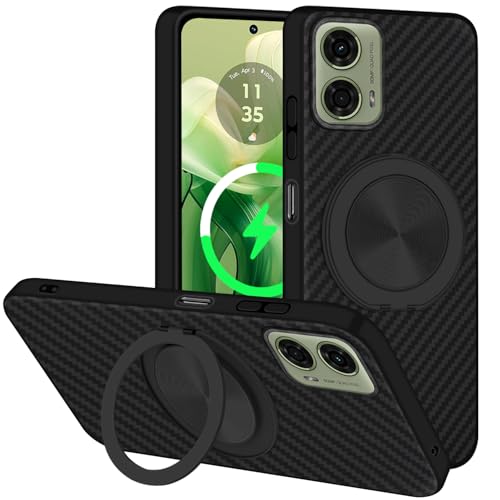 Motorola moto g24 �P�[�X TPU 360°��] Magsafe�Ή� �����O�t�� ���@�\�X�^���h ���g���[�� g24 �J�o�[ �X�^���h���� �c�����Ή� �ϏՌ� �����E���菝�h�~ �Ռ��z�� ���^ ���y�� ���ςȂ� �ԍڃz���_�[ MotoG24