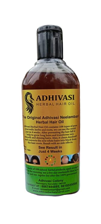 Huile Capillaire Ayurvédique Adivasi Neelambari 200 Ml - Pure Et Naturelle
