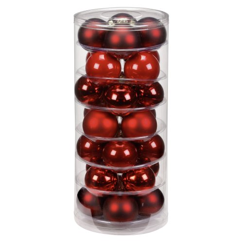 Inge-glas 1507D003 Baubles 60 mm Ruby-Red Mix Tube of 28