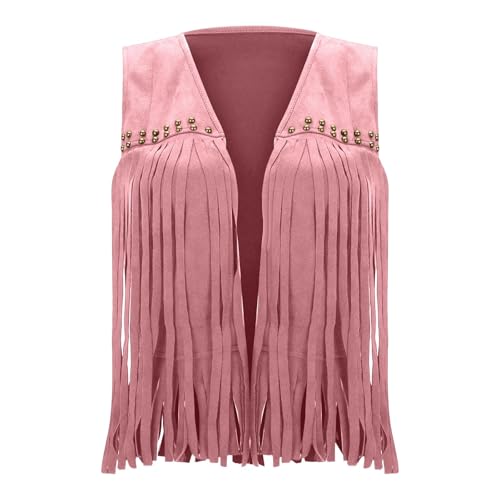 Blouson bohème frangé en denim au style western